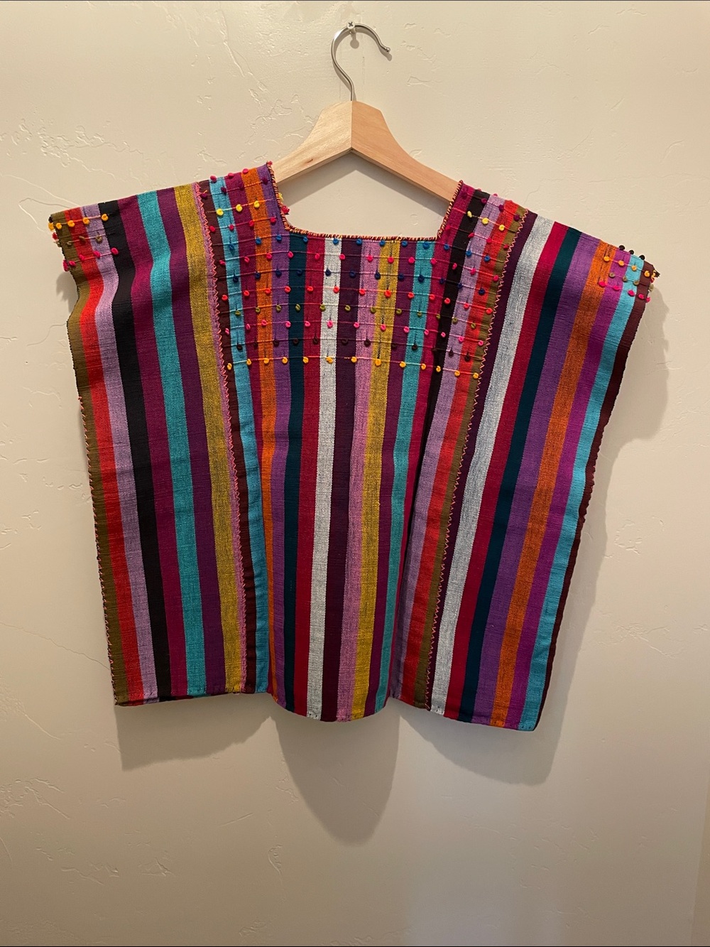 Authentic Handwoven Multicolor Striped Women’s Tunic Top made in Oaxaca